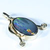 Natural Australian Boulder Opal and Diamond Gold Pendant (11.5mm x 9mm) Code - Z10