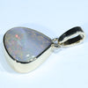 Natural Solid Australian Boulder Opal Gold Pendant (14mm x 13mm) Code - Z20