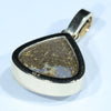 Natural Solid Australian Boulder Opal Gold Pendant (14mm x 13mm) Code - Z20