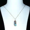 Natural Australian Boulder Opal and Diamond Gold Pendant (25mm x 10mm) Code - Z23