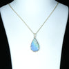 Natural Australian Boulder Opal and Diamond Gold Pendant (26mm x 16mm) Code - Z26
