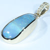 Stunning Natural Queensland Solid Boulder Opal Gold and Diamond Pendant