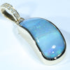 Natural Australian Boulder Opal and Diamond Gold Pendant (20mm x 9mm) Code - Z27
