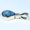 Natural Australian Boulder Opal and Diamond Gold Pendant (8mm x 8mm) Code - Z11
