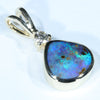 Natural Australian Boulder Opal and Diamond Gold Pendant (8mm x 8mm) Code - Z11