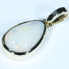 Coober Pedy Solid White Opal Gold Pendant (12mm x 7.5mm ) Code - AA253
