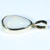 Coober Pedy Solid White Opal Gold Pendant (12mm x 7.5mm ) Code - AA253
