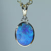 Natural Australian Queensland Boulder Opal Gold and Diamond Pendant - Australian Opal Shop