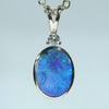 Natural Australian Boulder Opal Gold and Diamond Pendant