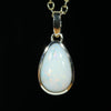Natural Australian Boober Pedy White Opal Gold Pendant