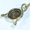 Natural Australian Boulder Opal and Diamond Gold Pendant (10mm x 7mm) Code - AA256