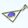 Natural Solid Australian Boulder Opal Gold Pendant (7mm x 5.5mm) Code - AA262