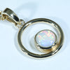 Coober Pedy Solid White Opal Gold Pendant (6mm x 6mm ) Code - AA263