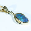 Natural Solid Australian Boulder Opal 18K  Gold Pendant (10mm x 5mm) Code - Z29