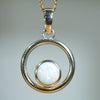 Natural Australian Coober Pedy White Opal Gold Pendant