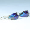 Natural Australian Boulder Matrix Opal Gold Earrings (18mm x 11mm) Code W005