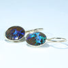 Natural Australian Boulder Matrix Opal Gold Earrings (12mm x 8mm) Code W004
