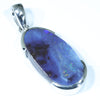 Australian Boulder Opal Silver Pendant with Silver Chain (23mm x 11mm) Code - FF520