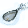 Australian Solid Opal and Diamond Silver Pendant with Silver Chain (11mm x 7mm) Code - Y13