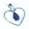 Natural Solid Opal Heart Silver Pendant with Silver Chain (6mm x 3.5mm) Code - Y123