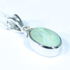 Australian Boulder Opal and  Diamond Silver Pendant with Silver Chain (9mm x 6mm)  Code - Y20