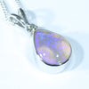 Lightning Ridge Crystal Opal and Diamond Silver Pendant with Silver Chain (10mm x 8mm) Code - Y19