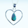 Natural Solid Opal Heart Silver Pendant with Silver Chain (6mm x 3.5mm) Code - Y123