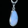 Natural Australian Solid Queensland Boulder Opal Silver and Diamond Pendant