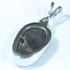 Australian Boulder Opal and Diamond Silver Pendant with Silver Chain (12mm x 8mm)  Code - Y119