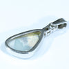 Australian Solid Opal and Diamond Silver Pendant with Silver Chain (14mm x 8.5mm) Code - Y117