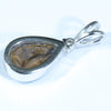 Australian Boulder Opal and Diamond Silver Pendant with Silver Chain (11mm x 7mm)  Code - Y104