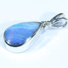 Australian Boulder Opal and Diamond Silver Pendant with Silver Chain (11mm x 7mm)  Code - Y104