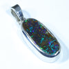 Australian Boulder Opal Silver Pendant with Silver Chain (17.5mm x 8mm) Code - Y75