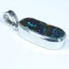 Australian Boulder Opal Silver Pendant with Silver Chain (17.5mm x 8mm) Code - Y75