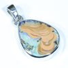 Australian Boulder Opal Silver Pendant with Silver Chain (15mm x 12mm) Code - Y159