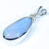 Australian Boulder Opal and Diamond Silver Pendant with Silver Chain (14mm x 6.5mm)  Code - Y122