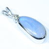 Australian Boulder Opal and Diamond Silver Pendant with Silver Chain (14mm x 6.5mm)  Code - Y122