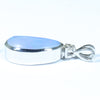 Australian Boulder Opal and Diamond Silver Pendant with Silver Chain (14mm x 6.5mm)  Code - Y122