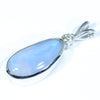 Australian Boulder Opal and Diamond Silver Pendant with Silver Chain (14mm x 6.5mm)  Code - Y122