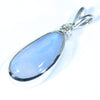 Australian Boulder Opal and Diamond Silver Pendant with Silver Chain (14mm x 6.5mm)  Code - Y122