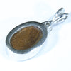 Australian Boulder Opal and Diamond Silver Pendant with Silver Chain (12mm x 8mm)  Code - Y109