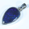 Australian Solid Black Opal Silver Pendant with Silver Chain (16mm x 11mm)  Code - Y49