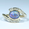 Lightning Ridge Crystal Opal and Diamond  Gold Ring - Size 7.25 US Code - V008