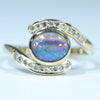 Lightning Ridge Crystal Opal and Diamond  Gold Ring - Size 7.25 US Code - V008