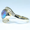Lightning Ridge Crystal Opal and Diamond  Gold Ring - Size 7.25 US Code - V008