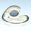 Lightning Ridge Crystal Opal and Diamond  Gold Ring - Size 7.25 US Code - V008