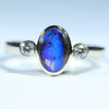 Natural Australian Boulder Opal Gold and Diamond Ring