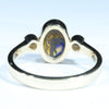 Natural Solid Australian Boulder Opal and Diamond Gold Ring - Size 7  US Code - V016