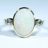 Natural Australian Coober Pedy White Opal Gold and Diamond Ring