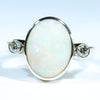 Stunning Coober Pedy white Opal Gold and Diamond Ring